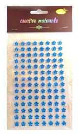 Stiker z 112 samoprzylepnymi kryształkami wielkości 8 mm. Rodzaj : Kwiaty jasnoniebieskie . Kod towaru : NT-KK 30 Stiker z 112 samoprzylepnymi kryształkami wielkości 8 mm. Rodzaj : Kwiaty jasnoniebieskie . Kod towaru : NT-KK 30